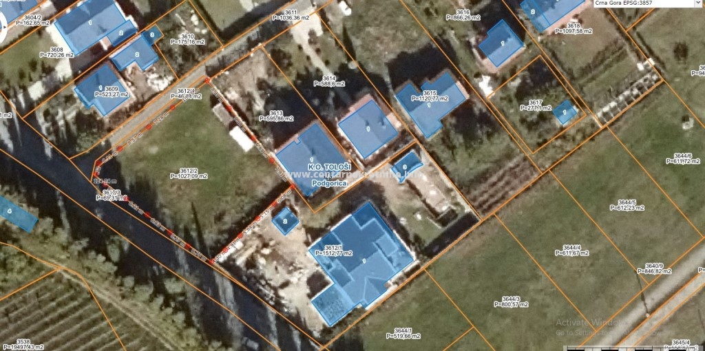 For sale, plot of land 1.074m2, Tolosi, Podgorica 